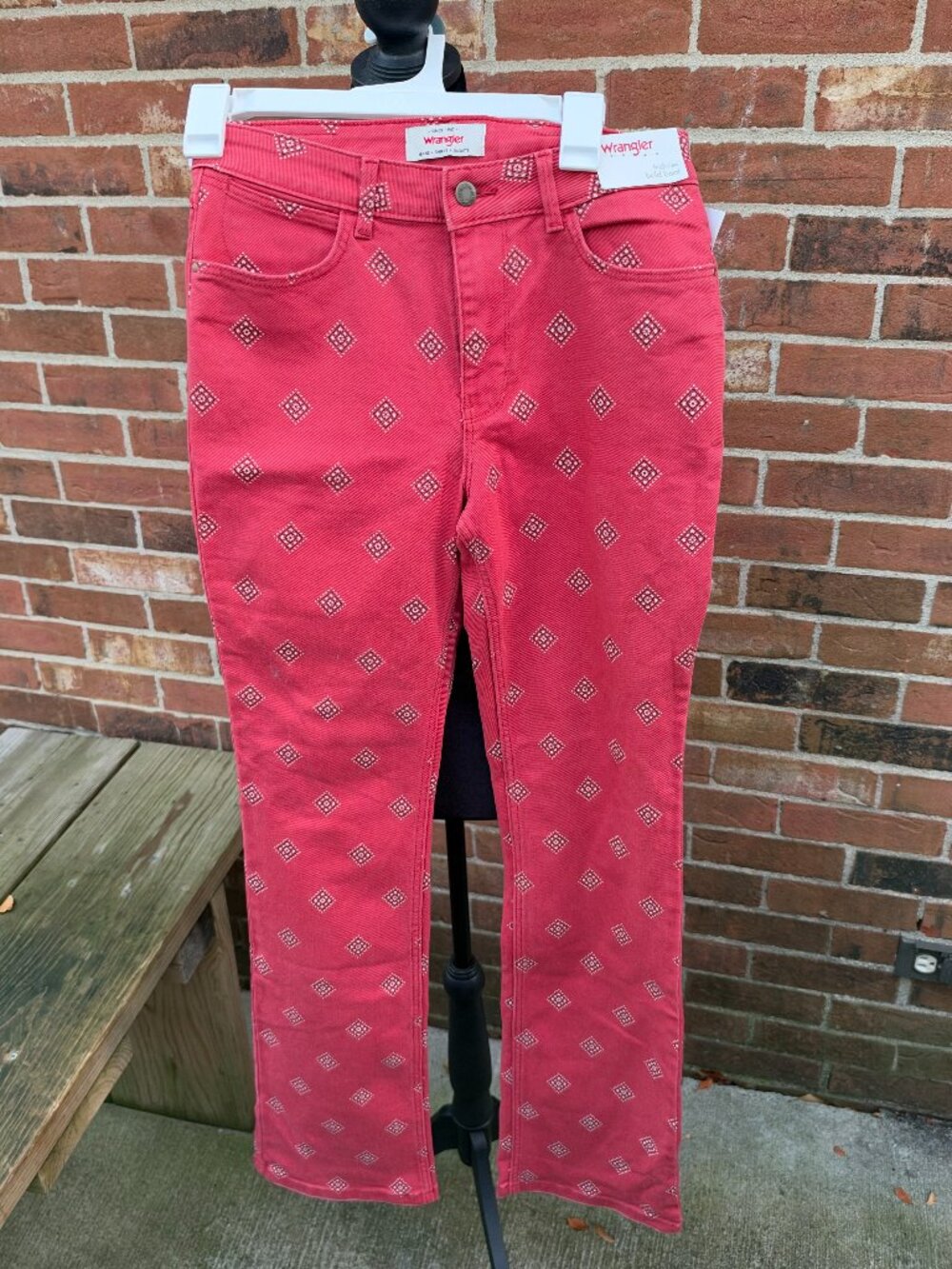 NWT Wrangler High Rise Bold Boot Jeans Womens 4 27x34 Red Bandana Western Flare